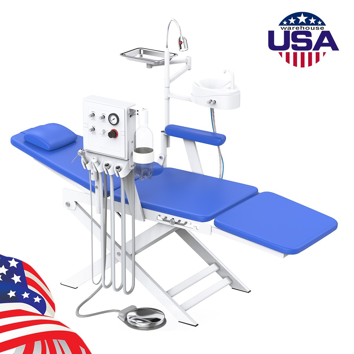 Portable Dental Mobile Delivery Unit Suction /Oilless Air Compressor/Chair