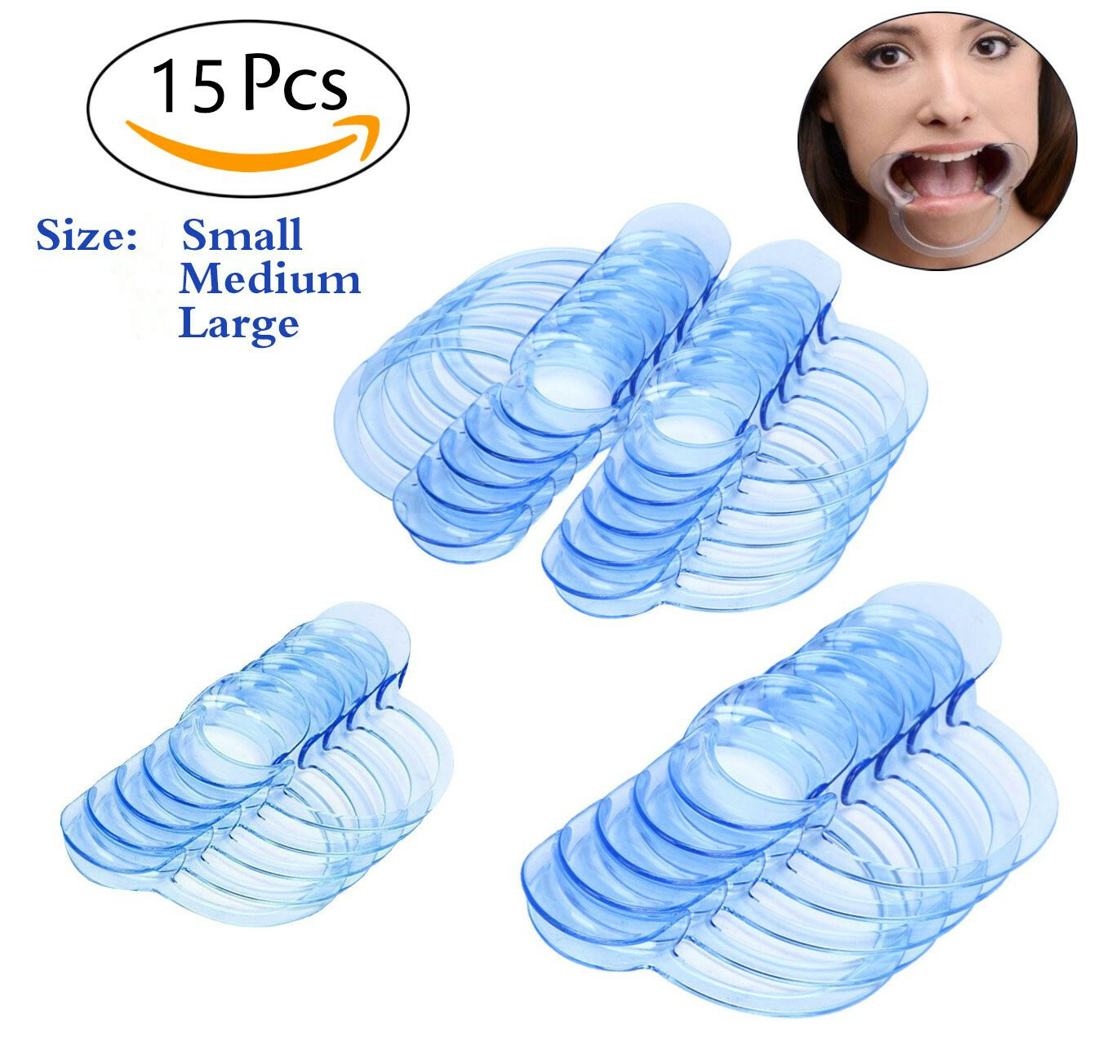 15PC 5S+5M+5S Oral Dental Mouth Opener Intraoral Cheek Lip Retractor C Type