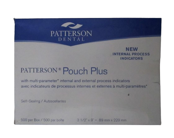 Patterson Dental Sterilization Pouch Plus 3 1/2″x9″ Self-Sealing & Indicators