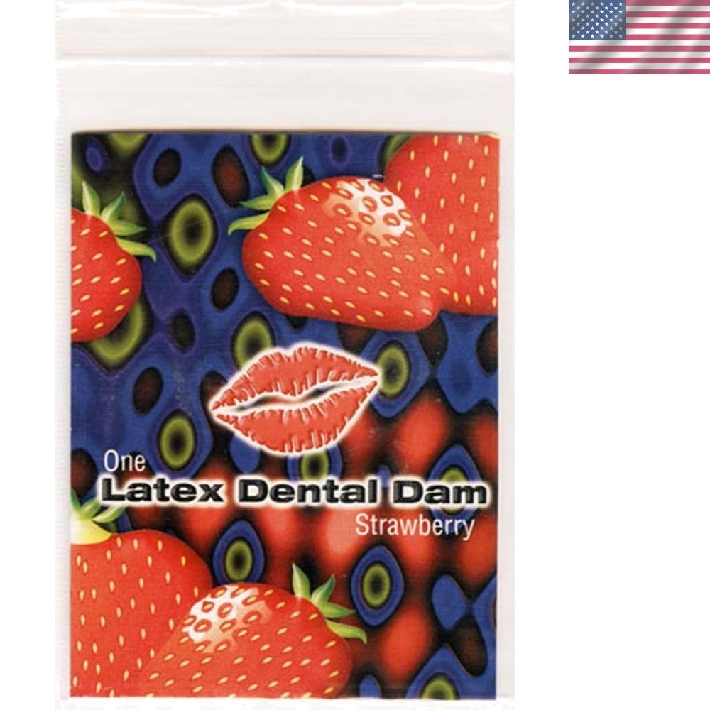 Latex Dental Dam – Flavored Strawberry Shield for Safe Oral Encounters – 1 Count