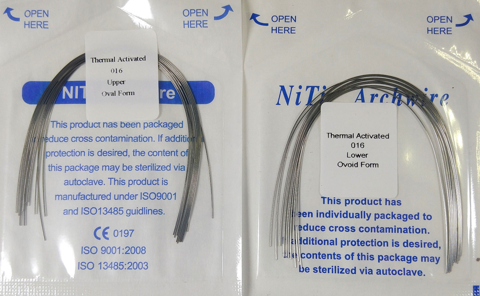 50Packs Dental Orthodontic Arch Wire Thermal Activated Round Niti Ovoid Form