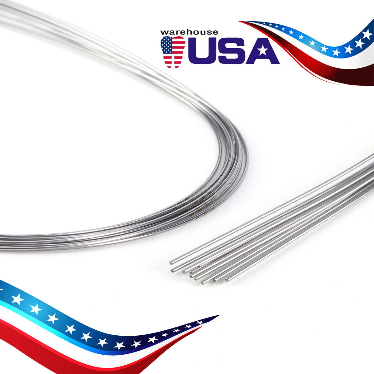 AZDENT Dental Orthodontic Elastic Niti Arch Wires Round /Metal Brackets Braces