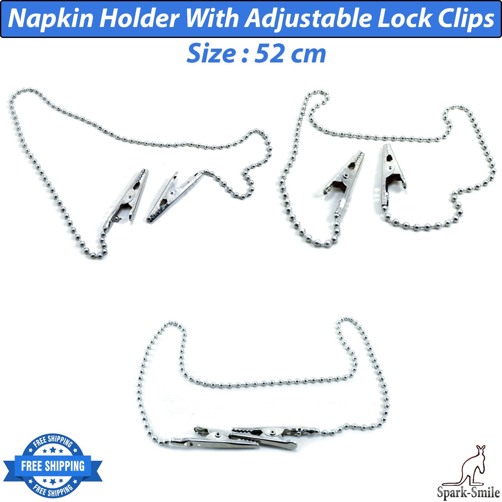 Flexible Napkin Holder Dental Bib Clips Adjustable Crocodile Lock Clips Tools CE