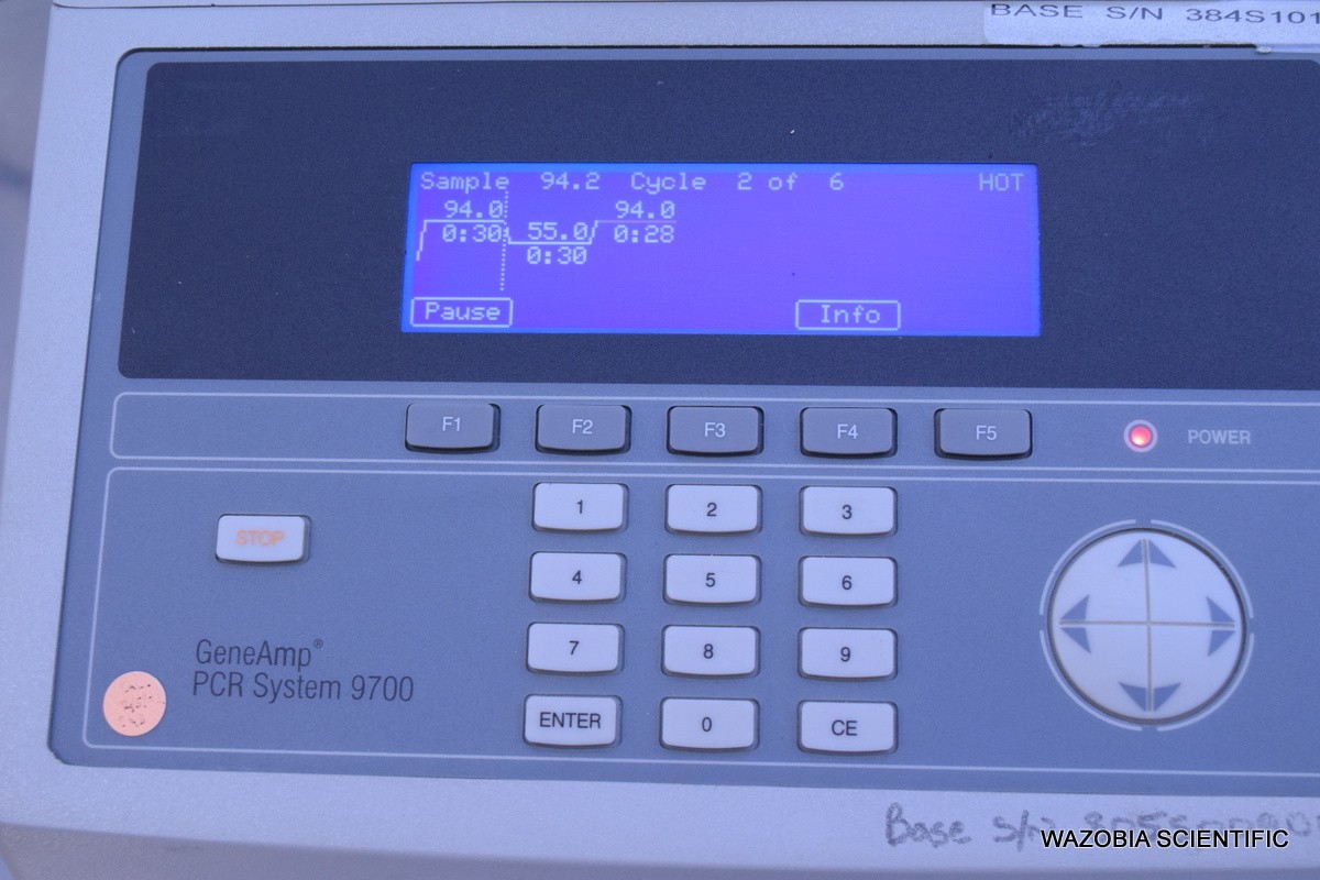 APPLIED BIOSYSTEMS GENEAMP PCR SYSTEM 9700 THERMAL CYCLER DUAL 384 WELL BLOCKS