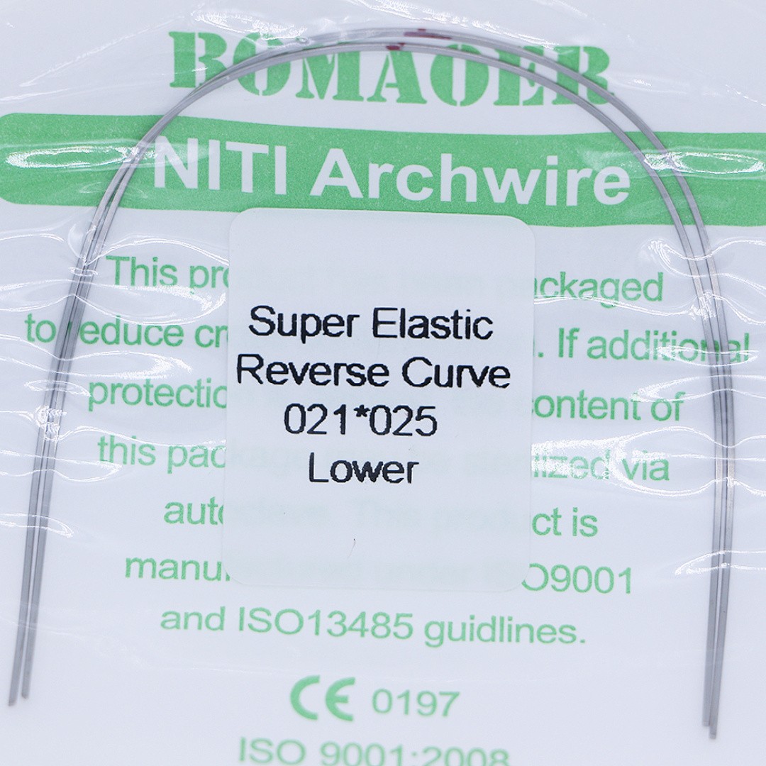 50×Dental Orthodontic Niti Rectangular Arch Wires Reverse Curve 21×25 Lower