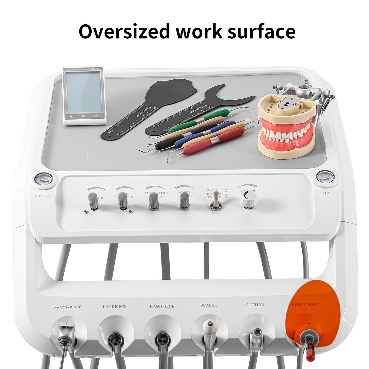 Dental Portable Mobile Delivery Unit Cart Suction System Air Compressor 4Holes