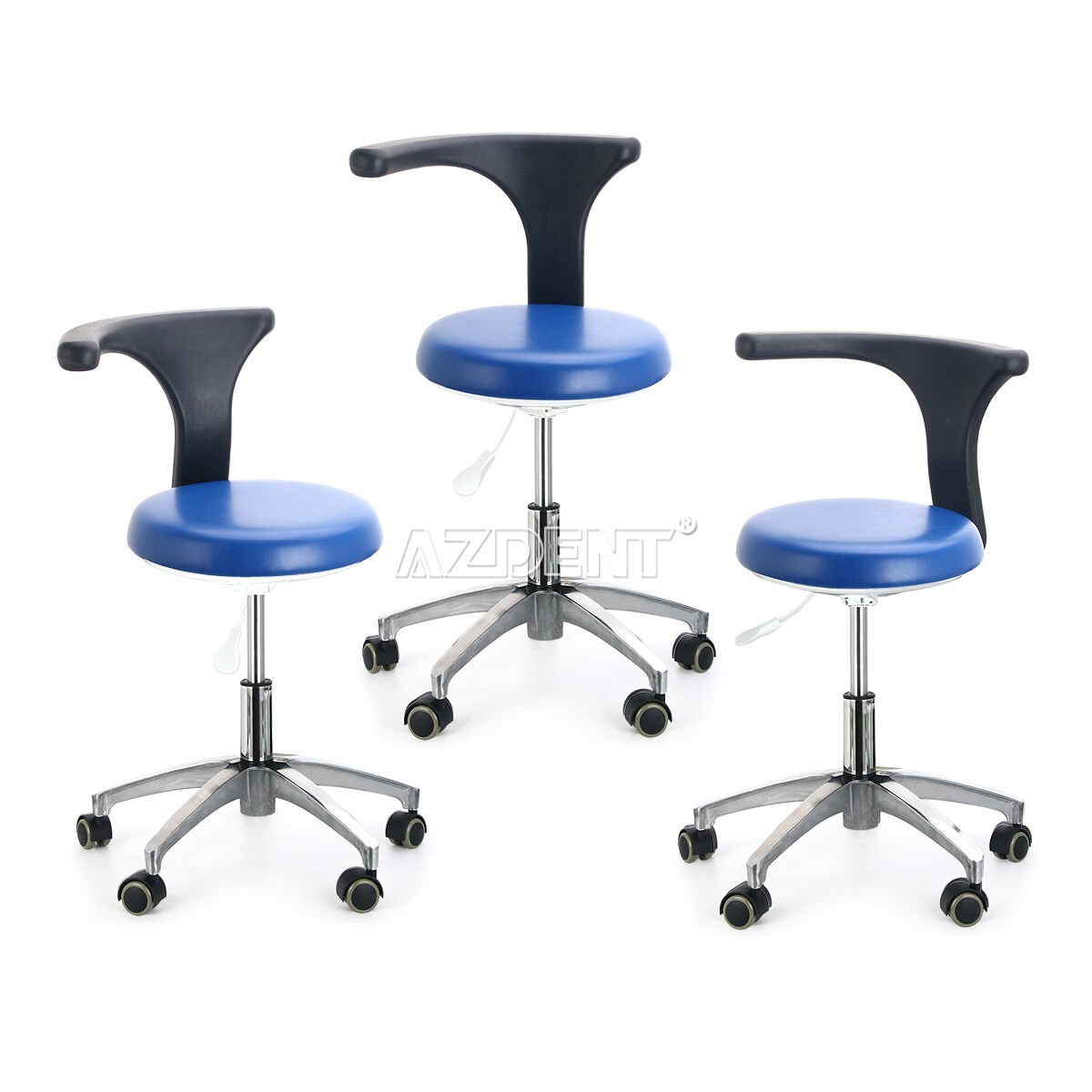 PU Leather Dental Adjustable Stool Dentist Doctor Chair Office Rolling Stool UPS