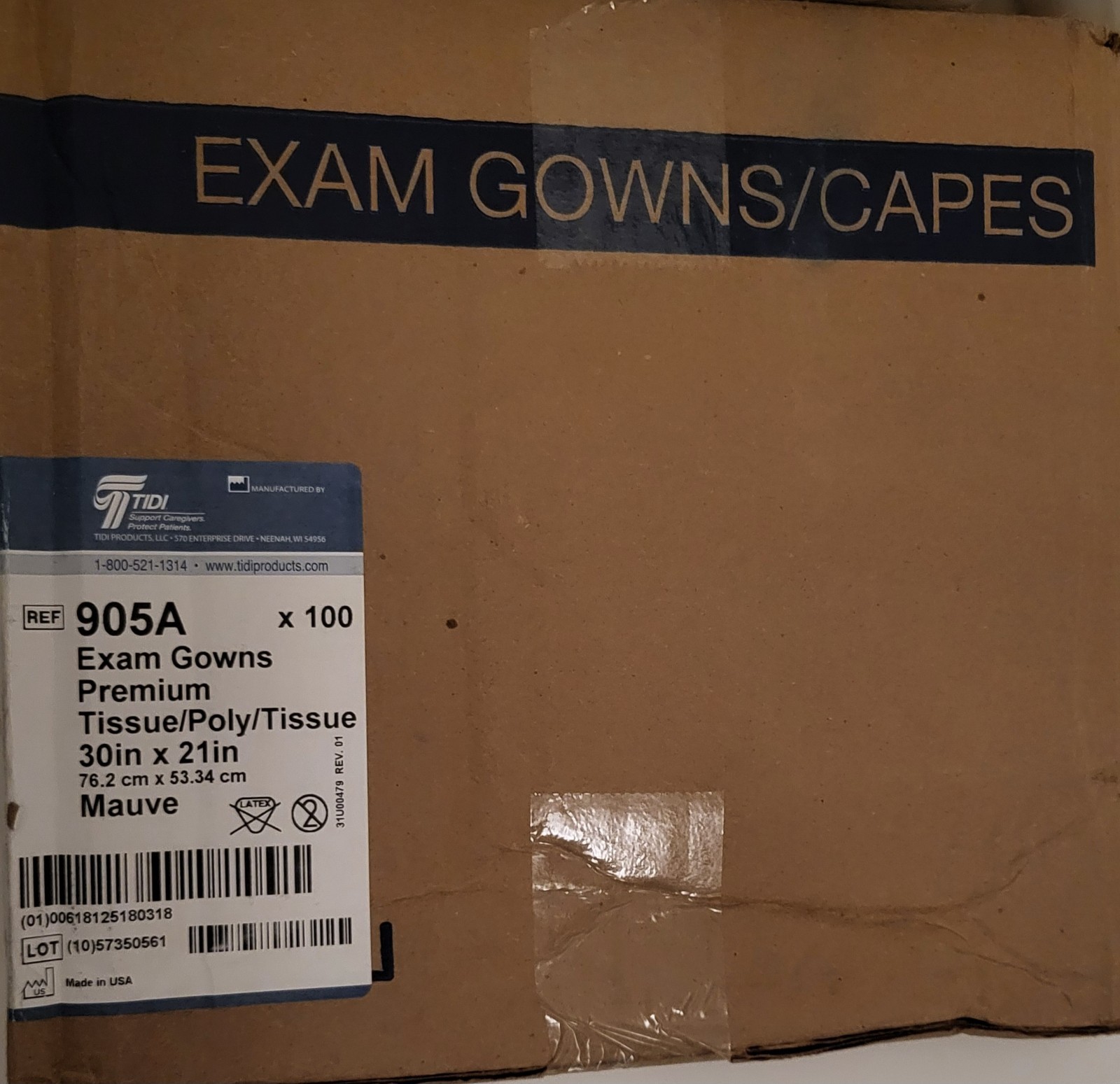 Avalon Premium Capes, Mauve Tissue― Short-Sleeve, Open-Back Exam Capes 100 CT