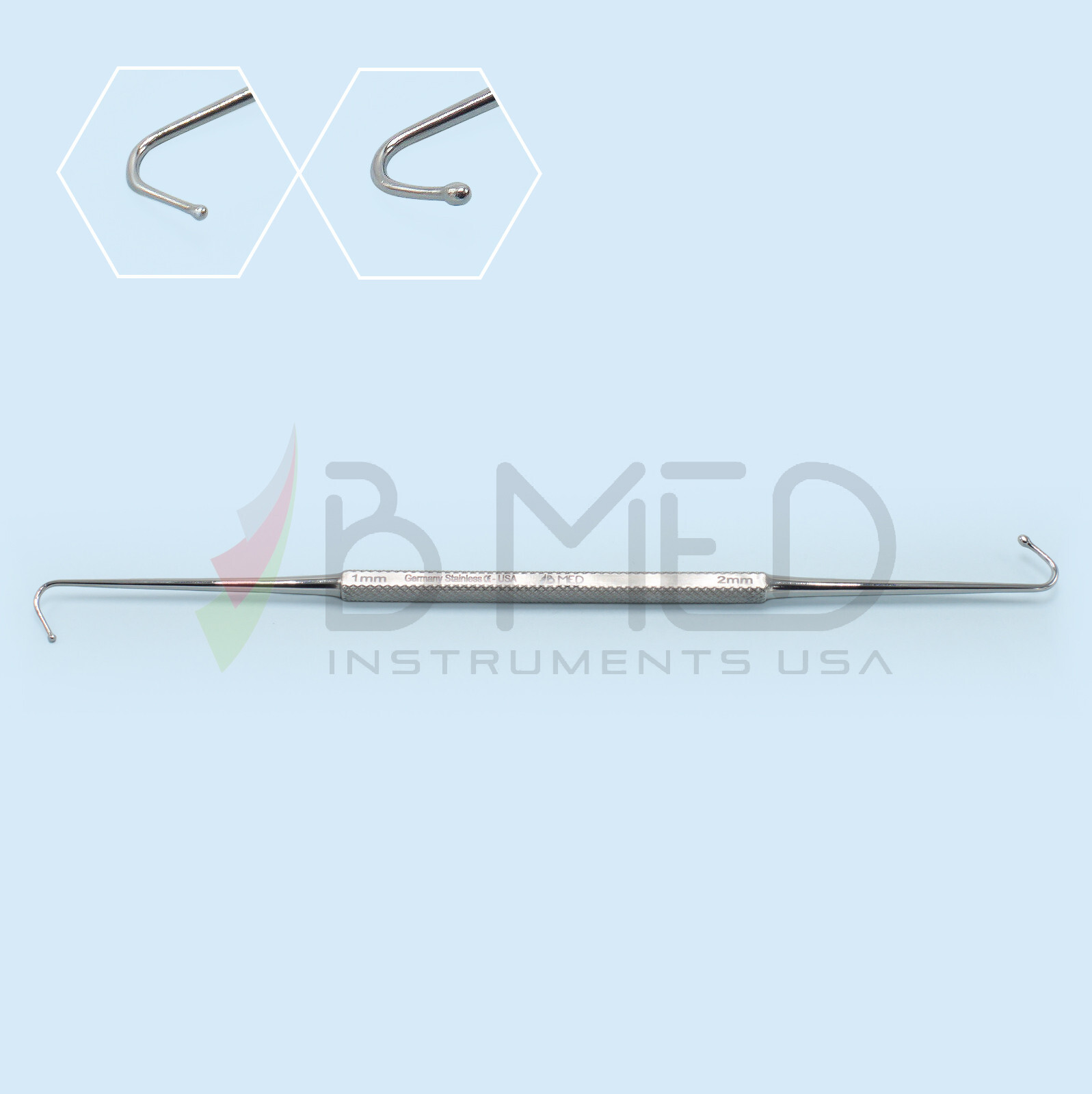 OR Grade Maxillary Ostium Sinus Seeker Probe 1mm & 2mm Ball Ent Double Ended