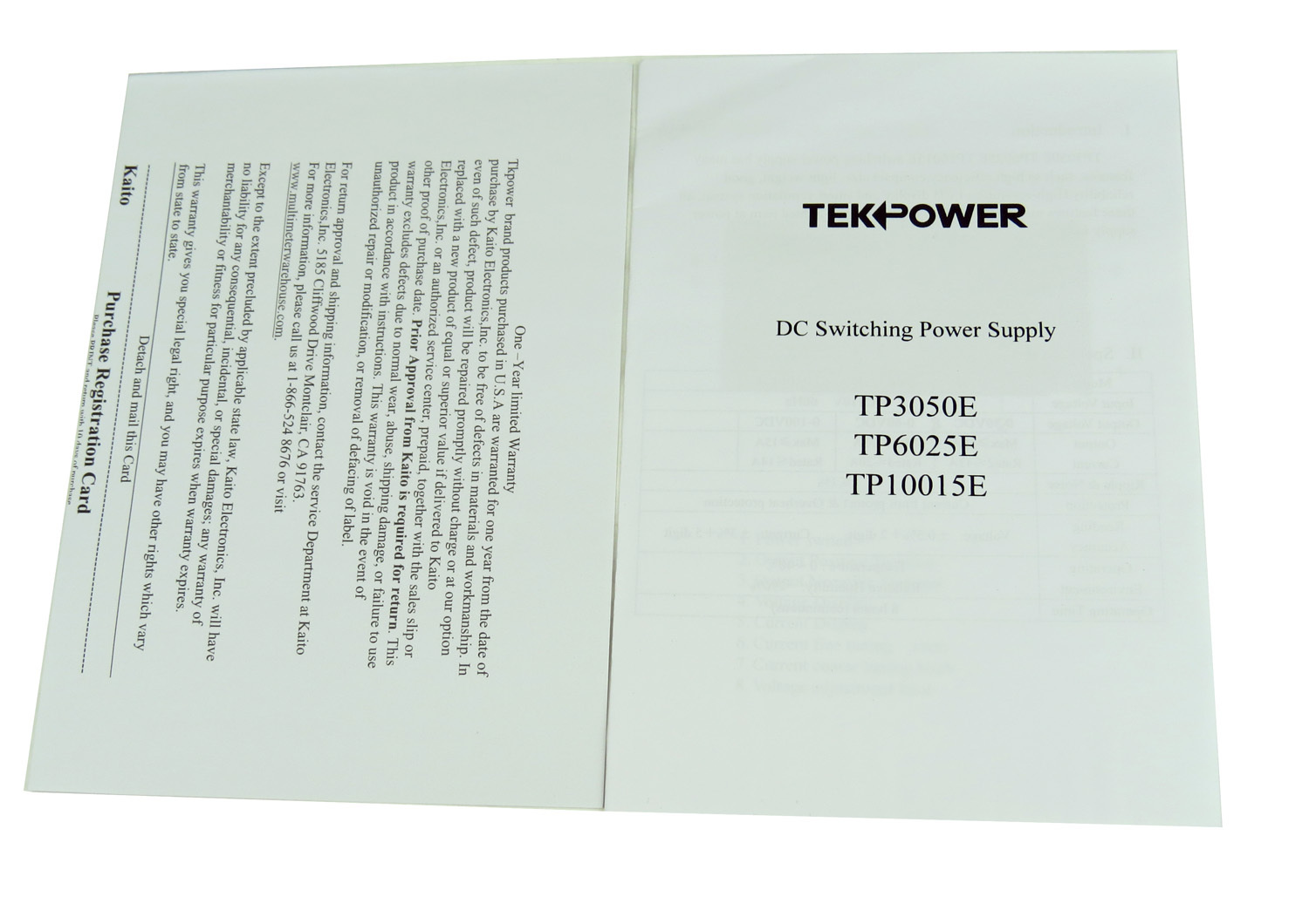 TekPower TP3050E DC Adjustable Switching Power Supply 30V 50A Digital Display