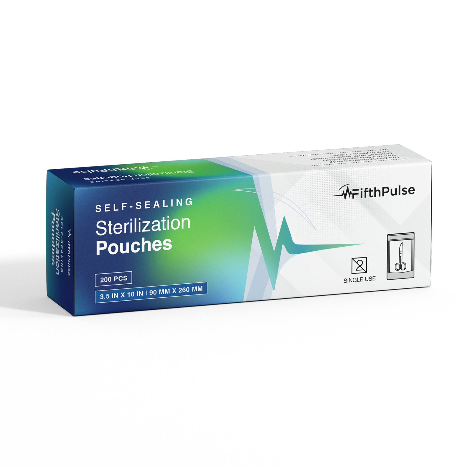 FifthPulse Self-Sealing Sterilization Pouches 3.5×10 Color Indicator – 200Pk