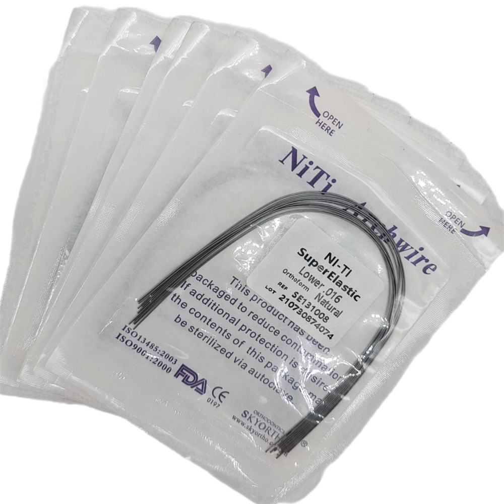 100 Packs Dental Orthodontic Super Elastic NITI Arch Wires Round Natural Form