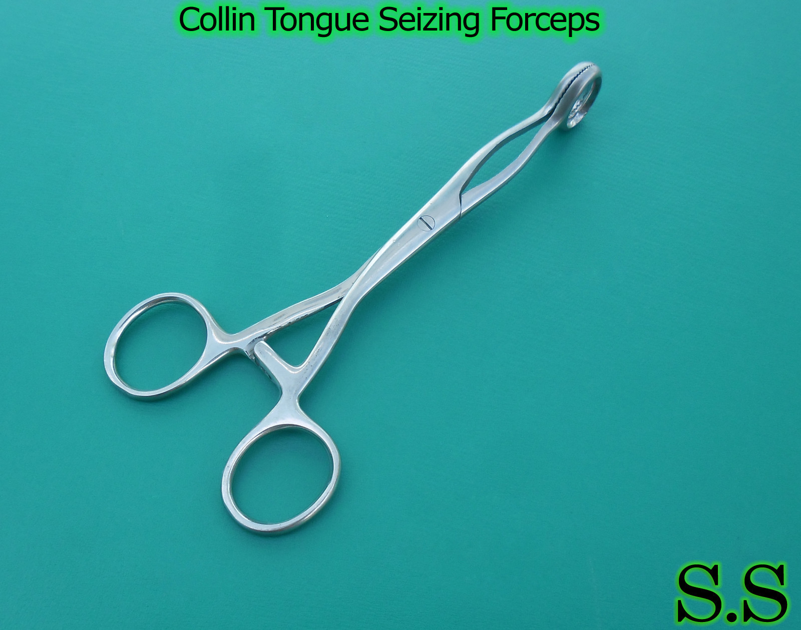 Collins Tongue Seizing Forceps 6.75″ , Jaws 25 mm