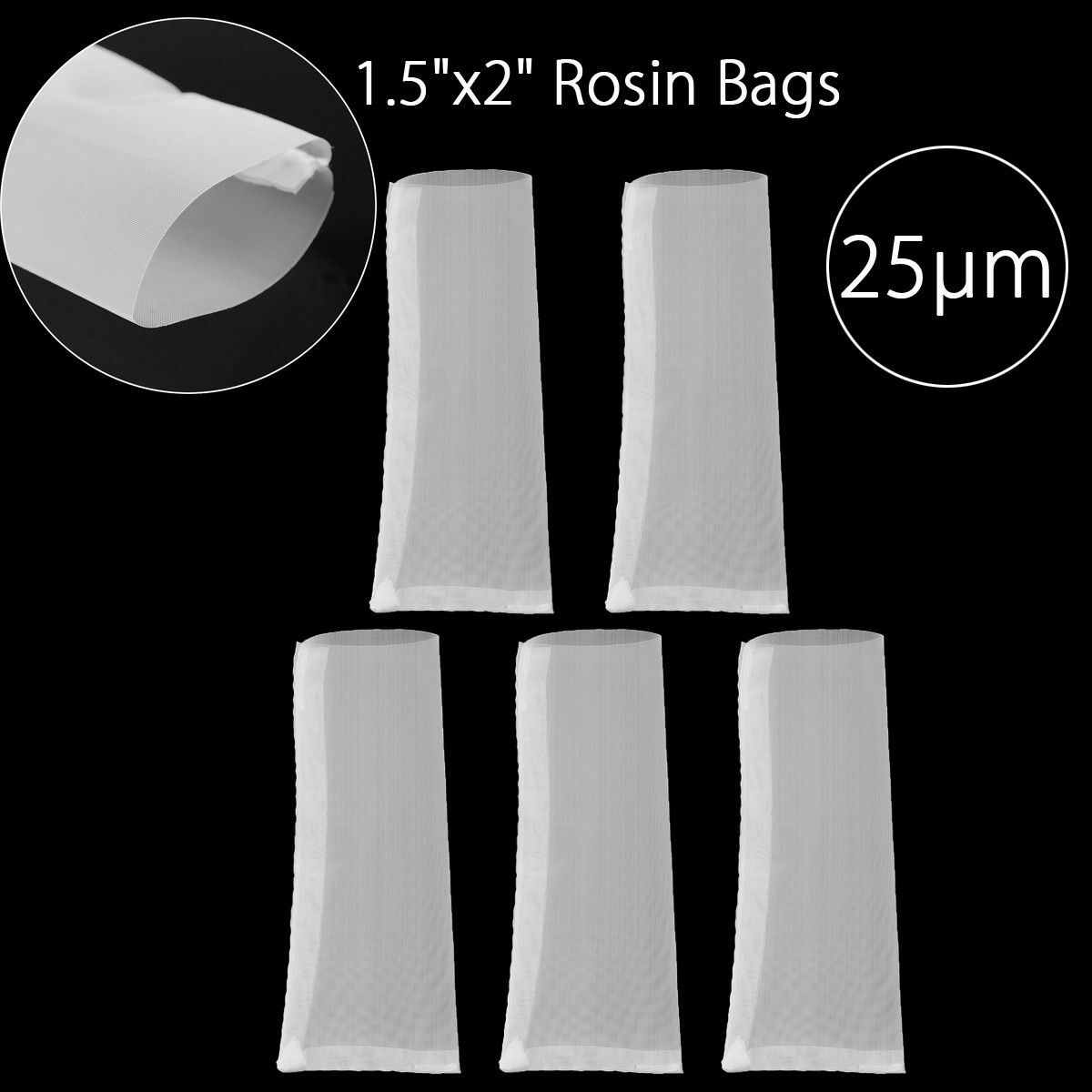 5PCS Squish Bags 1.5” x 2” 25μm Mesh Micron Nylon Screen Heat Oil Press Filter