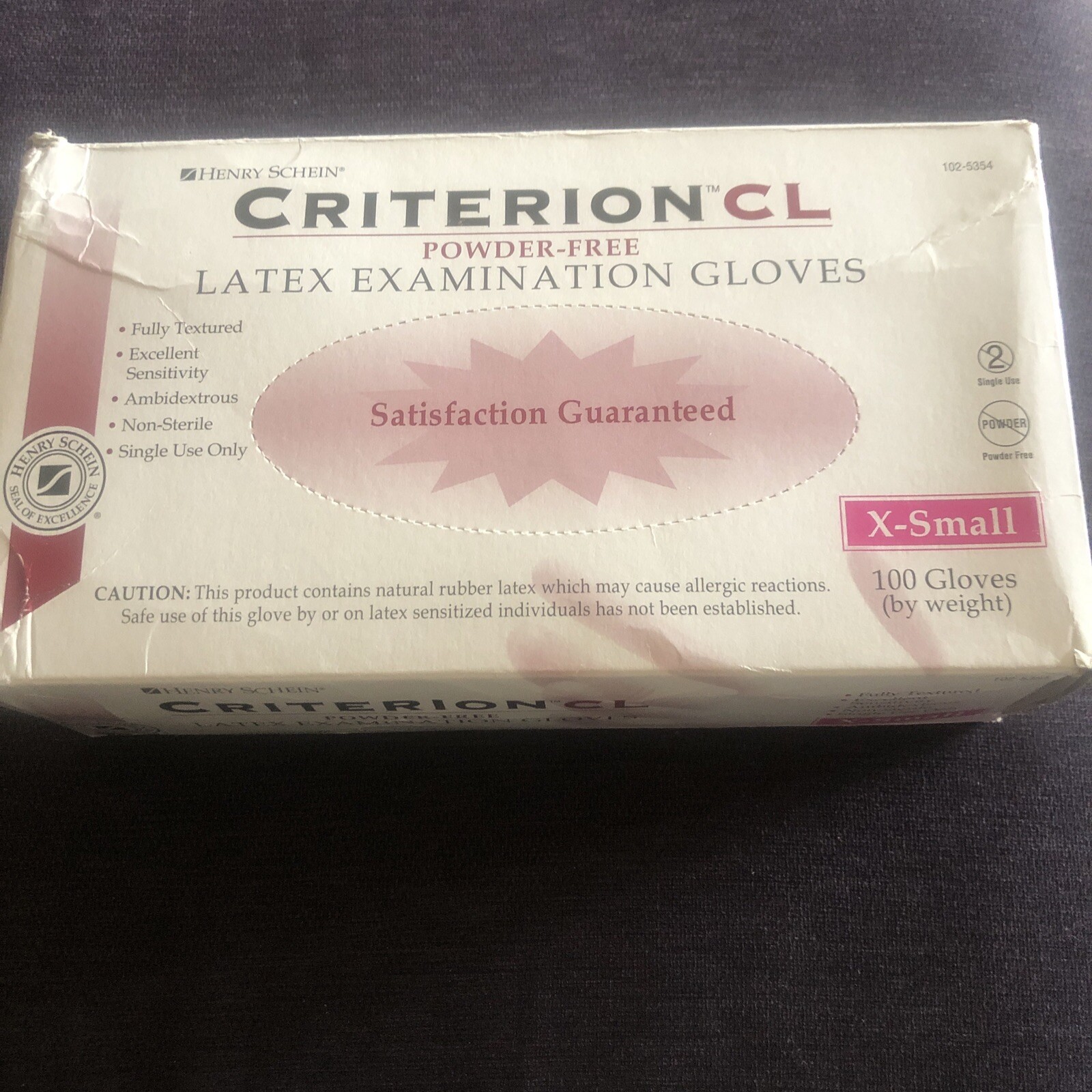 Henry schein criterion cl powder free latex examination gloves size Xsmall