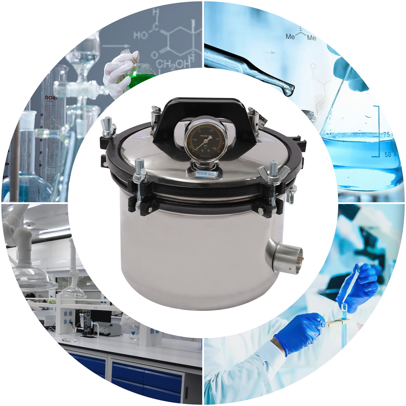 Autoclave Steam Sterilizer Dental Equipment Sterilization Medical Sterilizer 8L