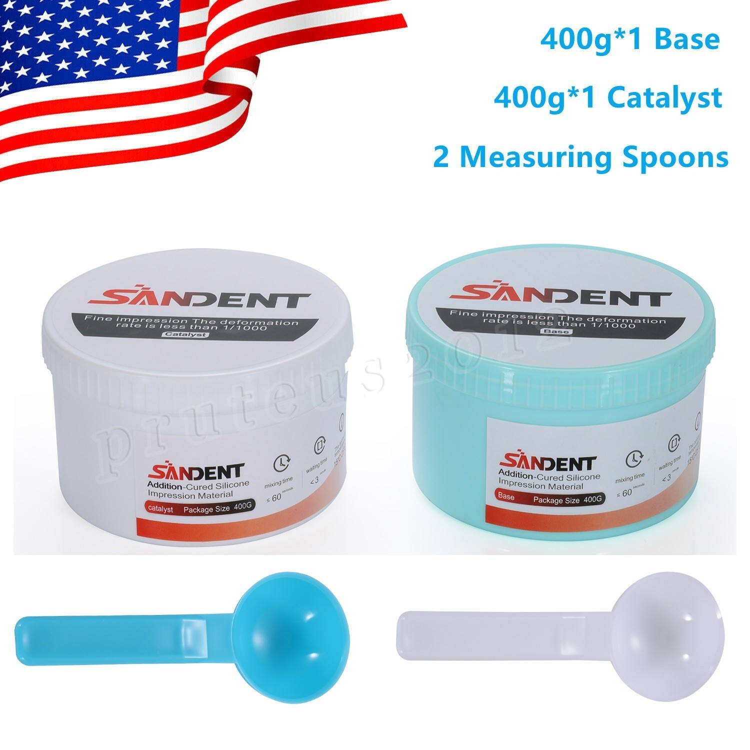 Dental Impression Putty Fast Set 800g VPS Putty (400g Base & 400g Catalyst) New