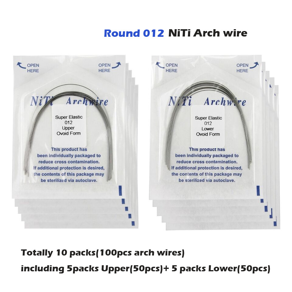 100PCS Orthodontic Arch Wire Round Niti Super Elastic Ovoid Natural Form Arches