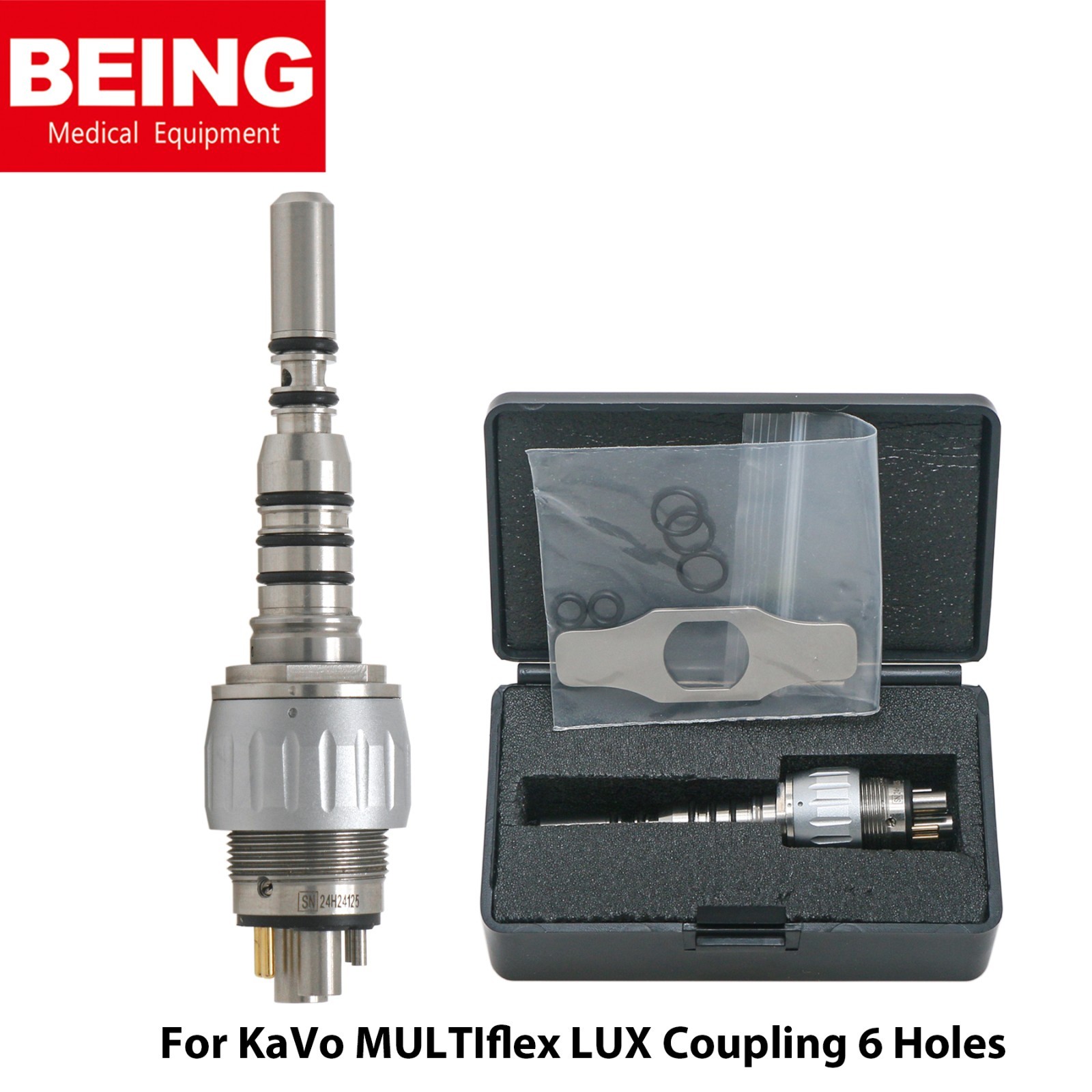 BEING 45° Angle Dental Surgical High Speed Handpiece Fiber Optic 6 Hole Coupler