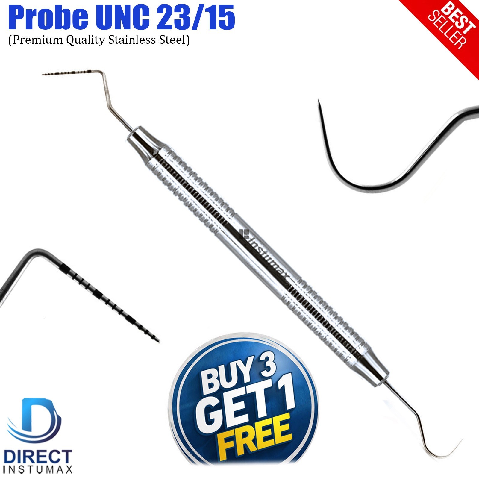 Dental Perio Explorer 23 Probe UNC 15 Color Marking Diagnostic Double Ended Tool