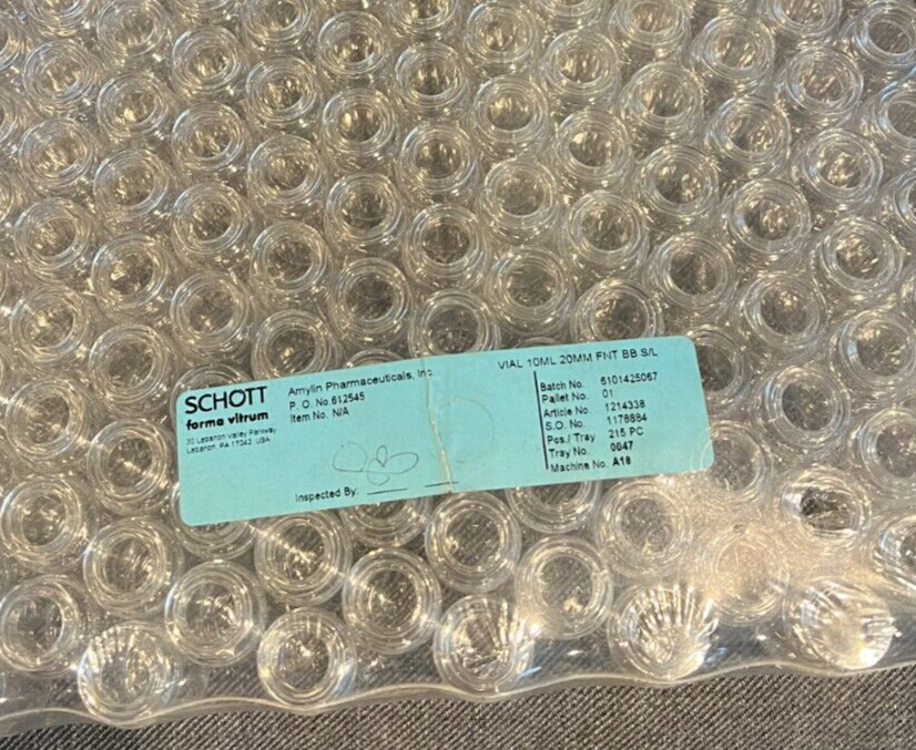 SCHOTT Glass Vial 10ML 20MM FNT BB S/L