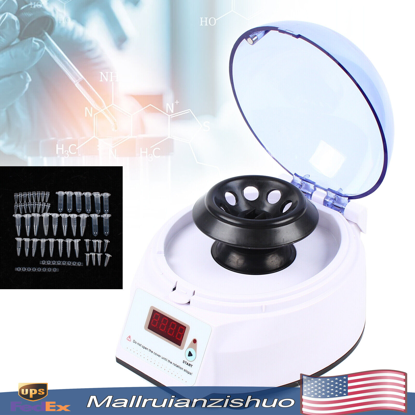 Electric Centrifuge Machine Laboratory Medical 4000RPM 0.2/0.5/1.5/2mL*8 AC110V