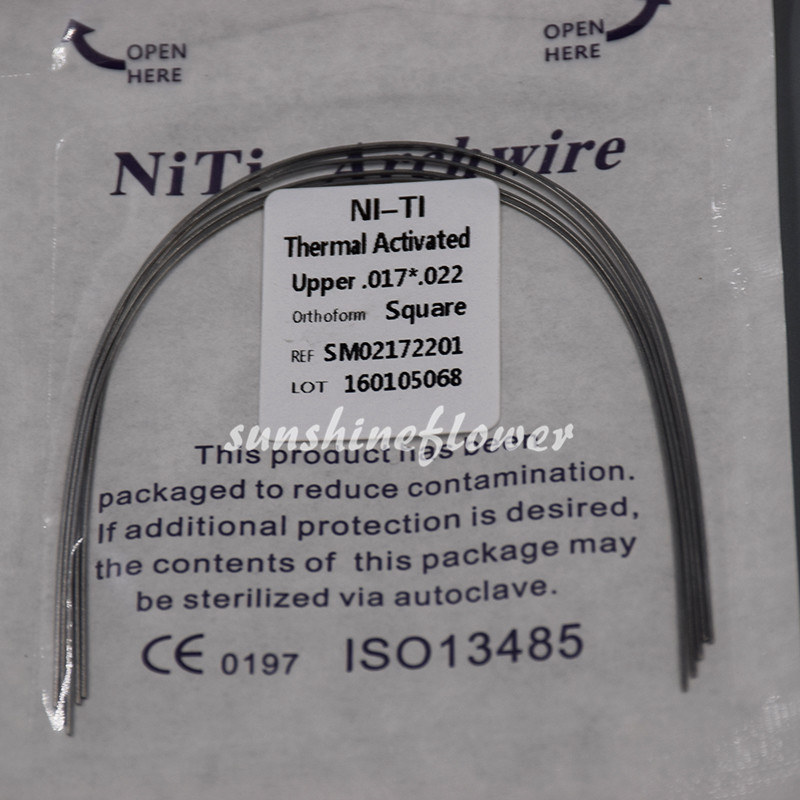 Dental Orthodonic Niti Heat Thermal Activated Rectangular Ovoid/Square/Natural
