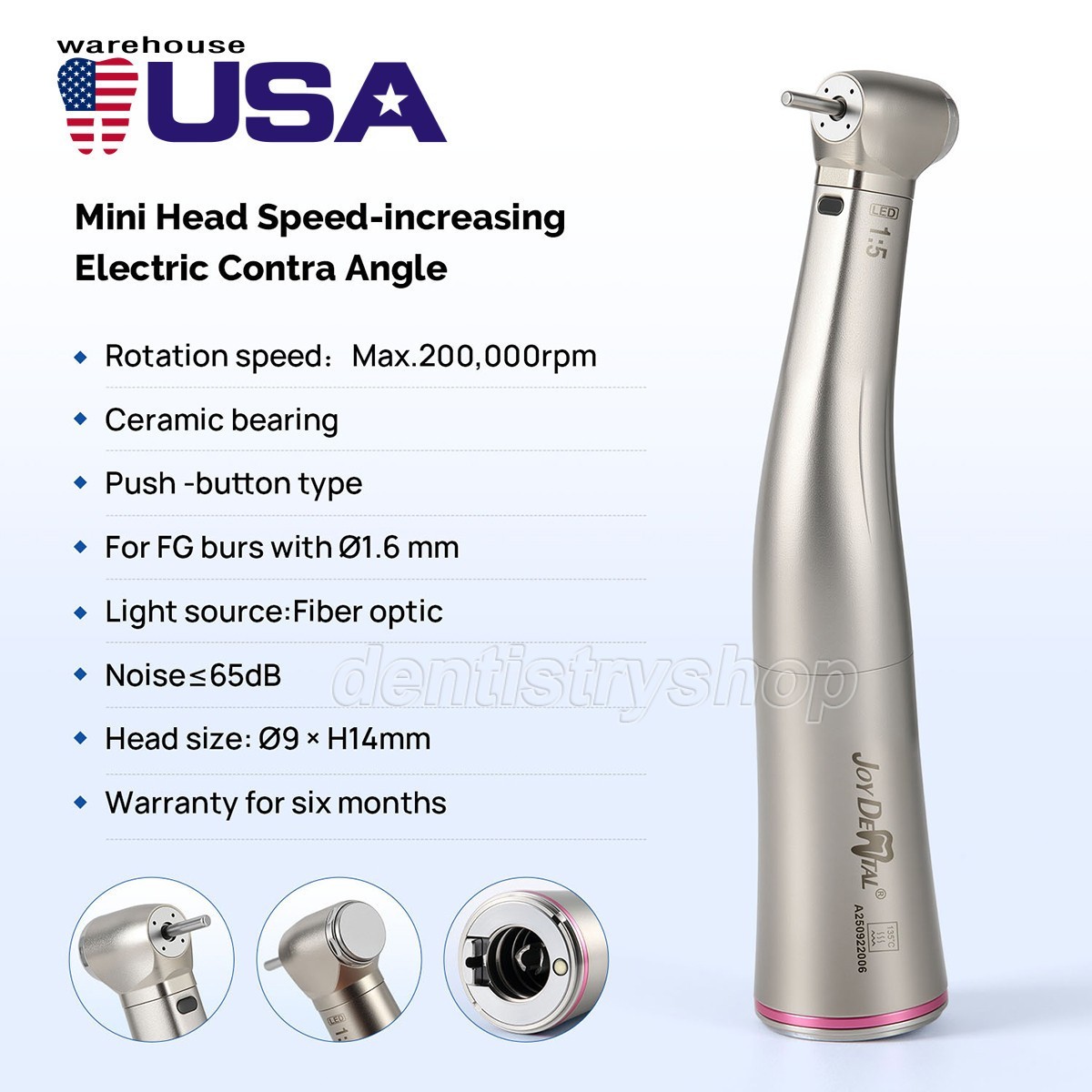NSK Style Dental Mini Head 1:5 Increasing Fiber Optic Contra Angle Handpiece