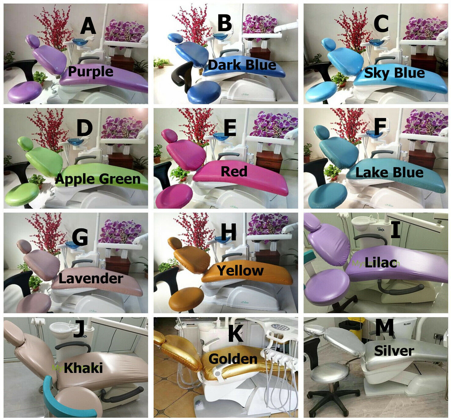 Dental Unit Chair Cover Seat Sleeves Colors Waterproof Protective PU 6 Colors