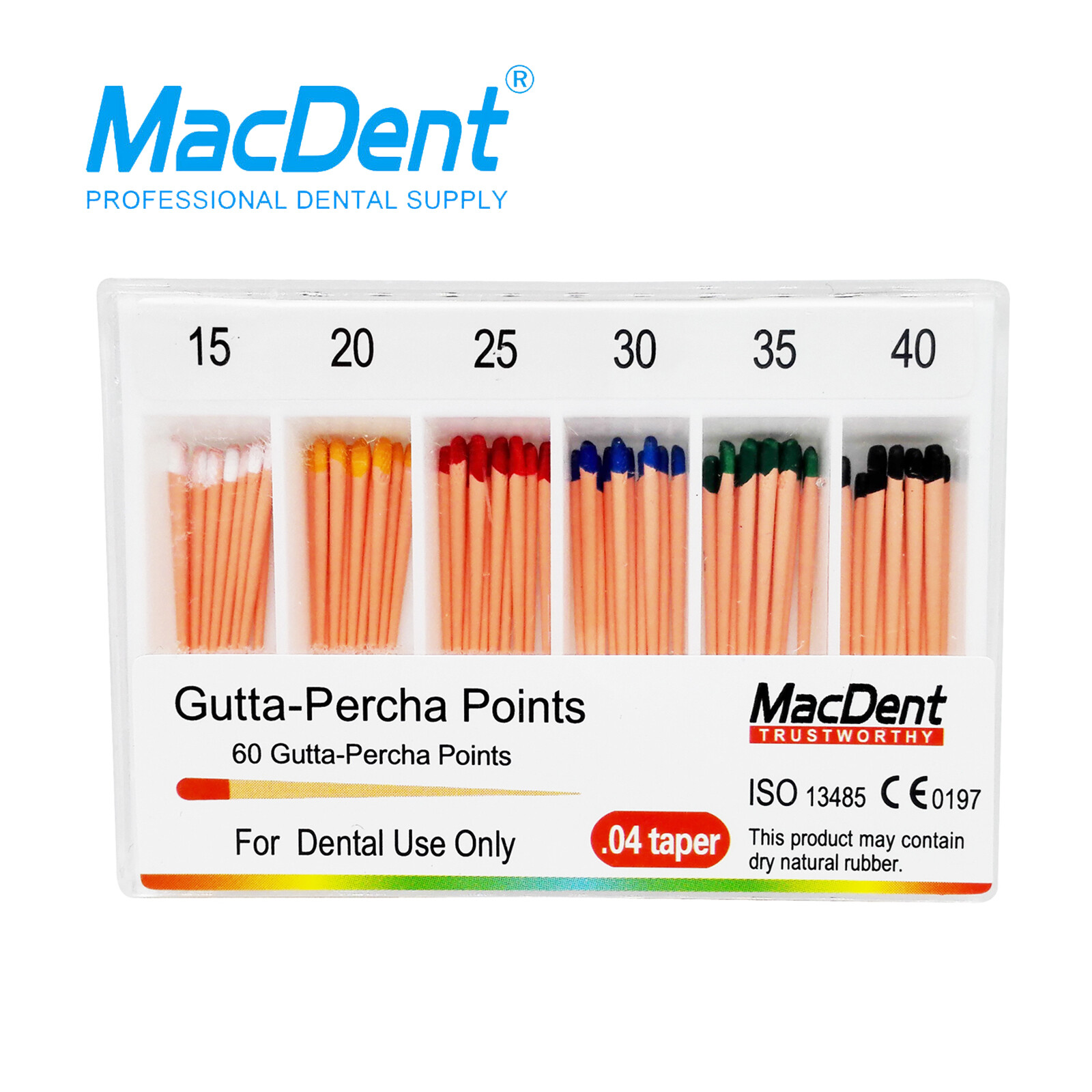 MacDent Dental Endodontic Gutta Percha Points/Absorbent Paper Points Taper .02