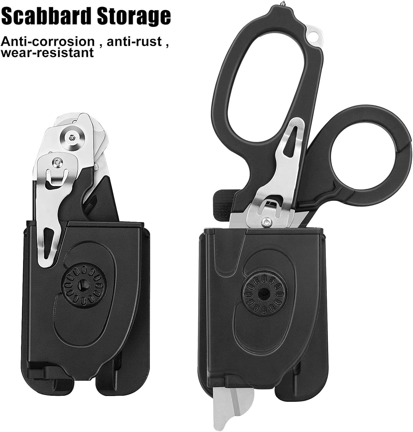 6 in 1 Multi-function Foldable Trauma Shears with Compatible Holster, Outdoor Ca