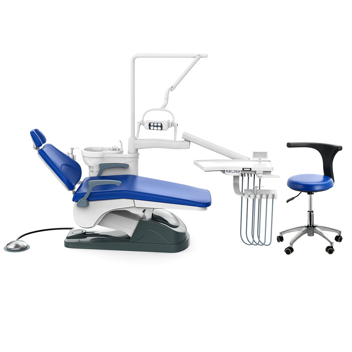 US Dental Unit Chair Computer Controlled DC Motor PU Leather + Stool TJ2688-A1