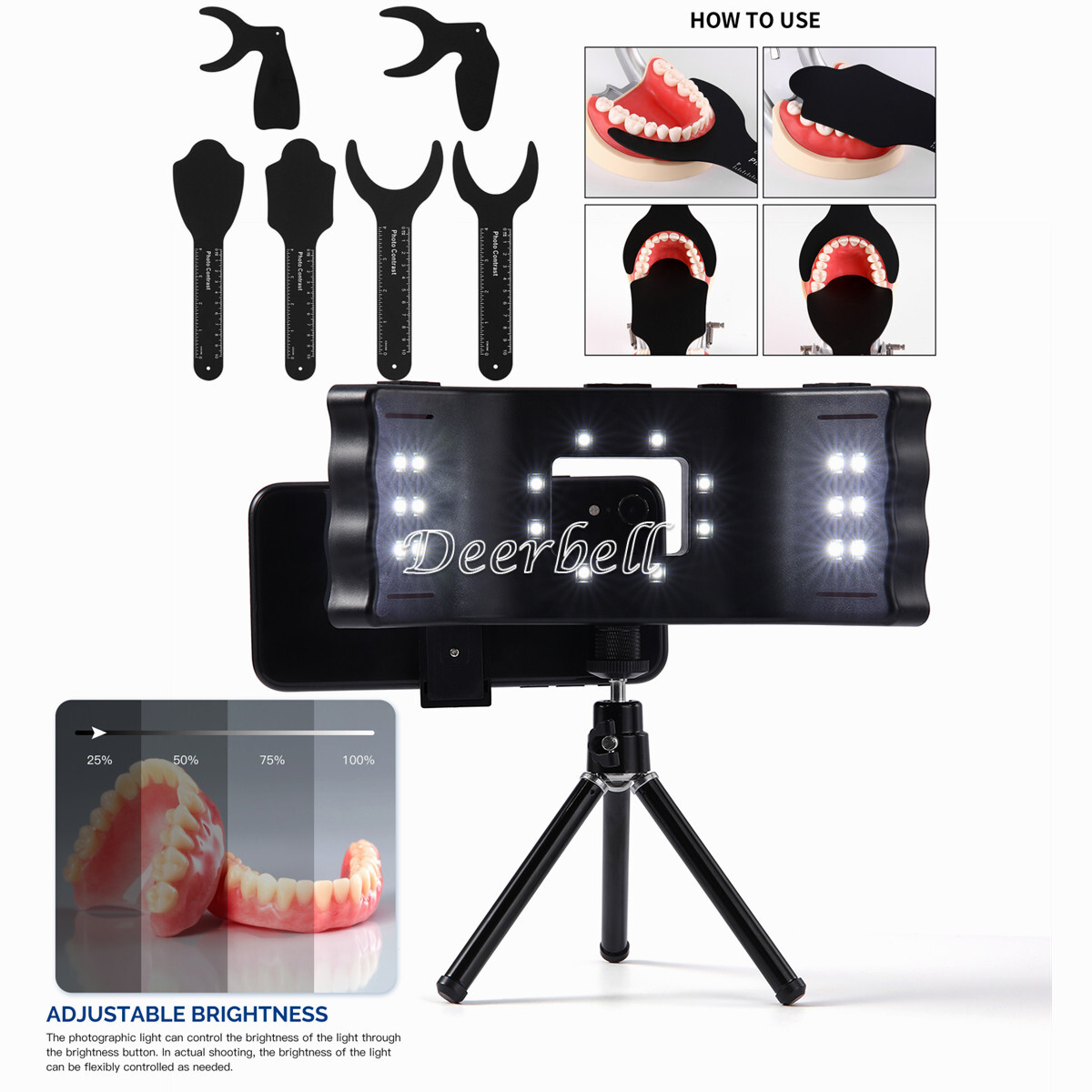 Dental Oral Photography LED Lamp Oral Light/Photo Contrast Black Background
