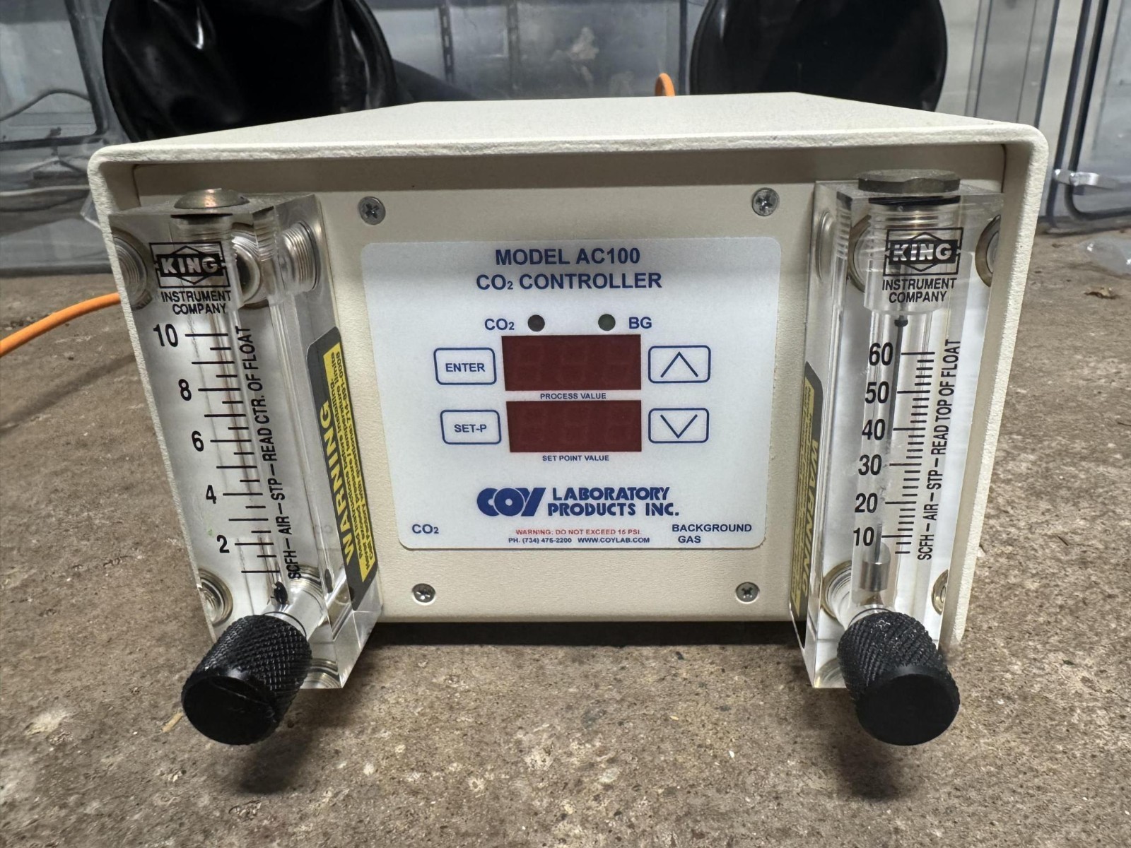 Coy RC09-032 Rigid Hypoxic Glove Box + Purge | O₂/CO₂/Humidity, Calibrator