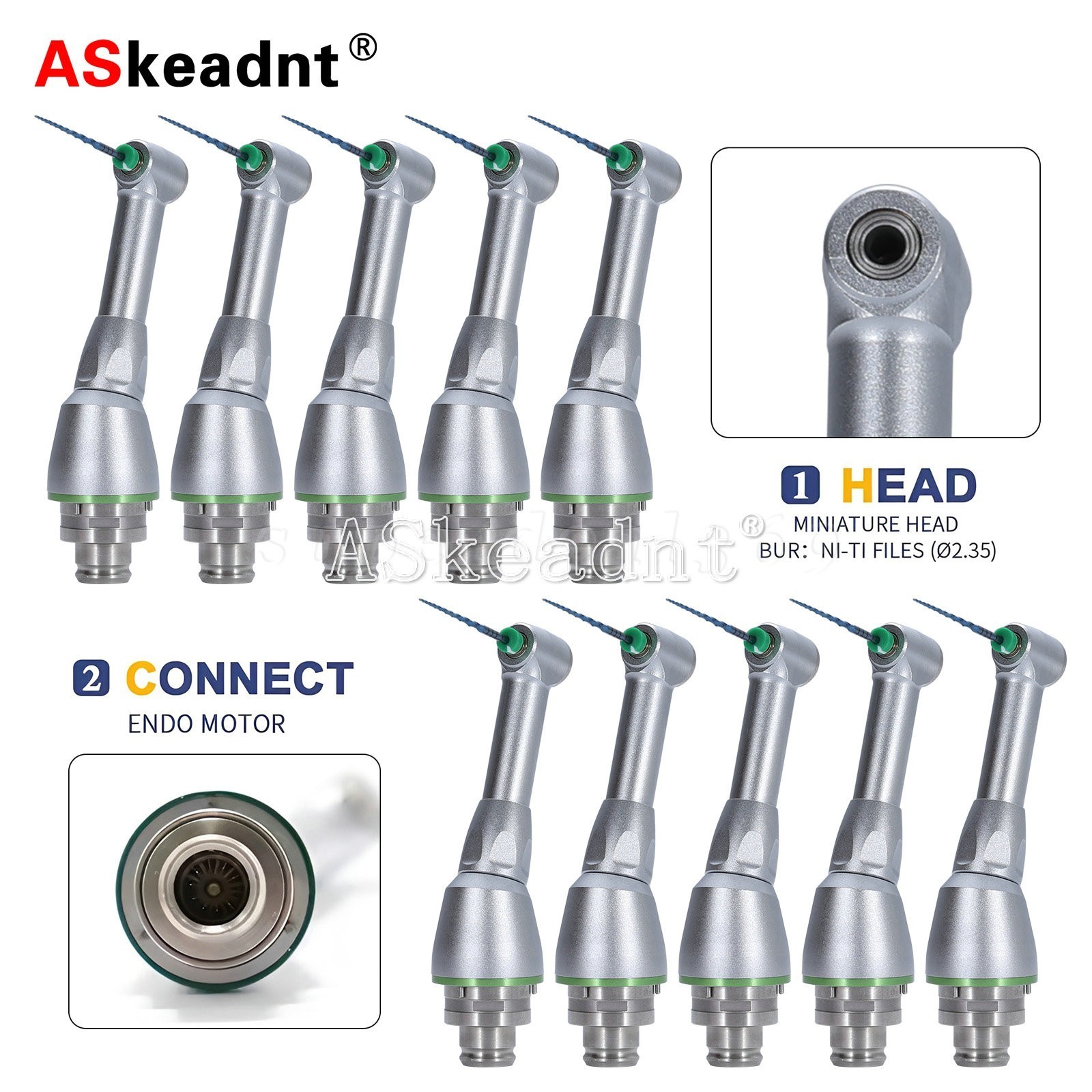 Dental 16:1 Reduction Push Contra Angle Head for Endo Motor Endodontic Handpiece