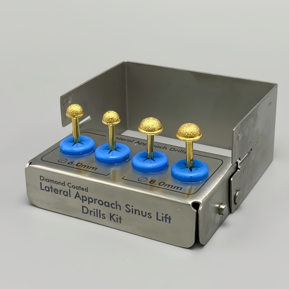 Dental Lateral Approach Drill Kit Sinus Lift Membrane Diamond Coated Burs
