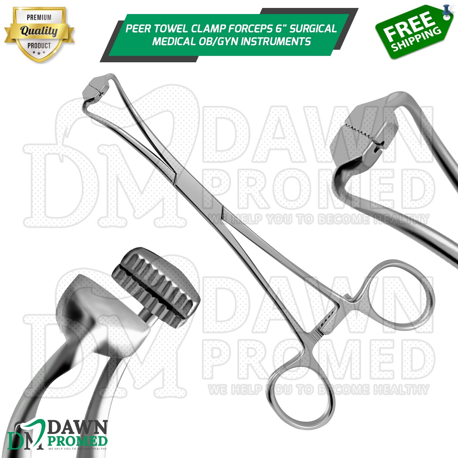 Peer Towel Clamp Forceps 6″ Surgical Medical OB/Gynecology Instruments German Gr