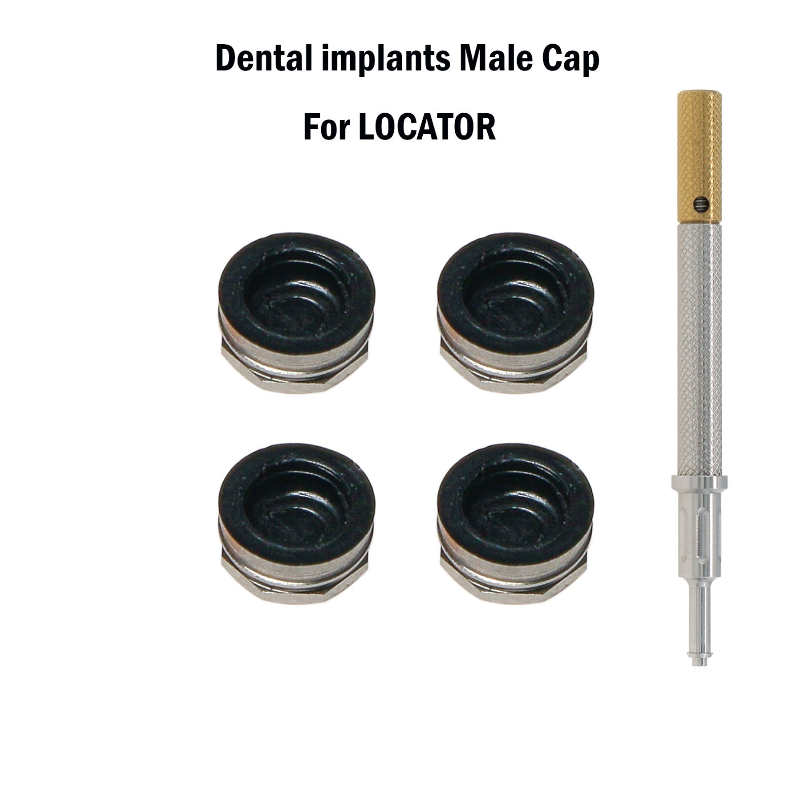 Universal Implant Locator Core Tool Overdenture Metal Housing & Lab Cap Assembly