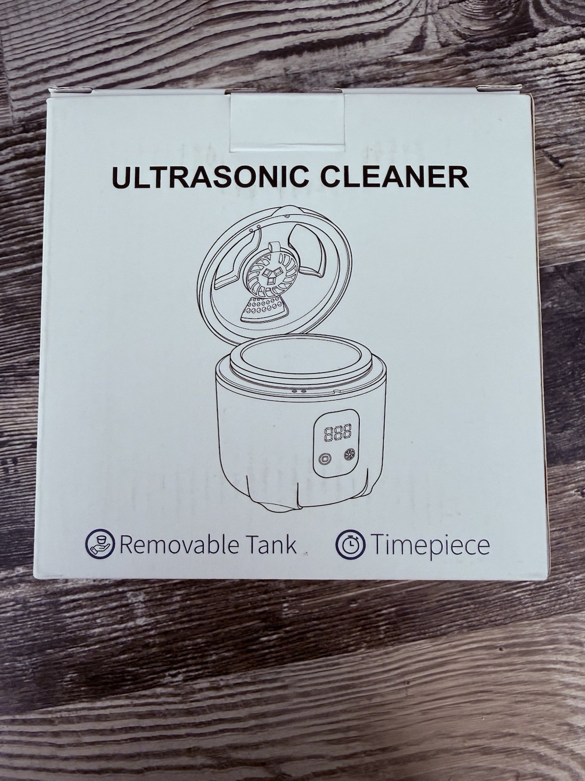 Ultrasonic Cleaner 25W 45kHz Removable Tank Timer UV-C Light 180ml