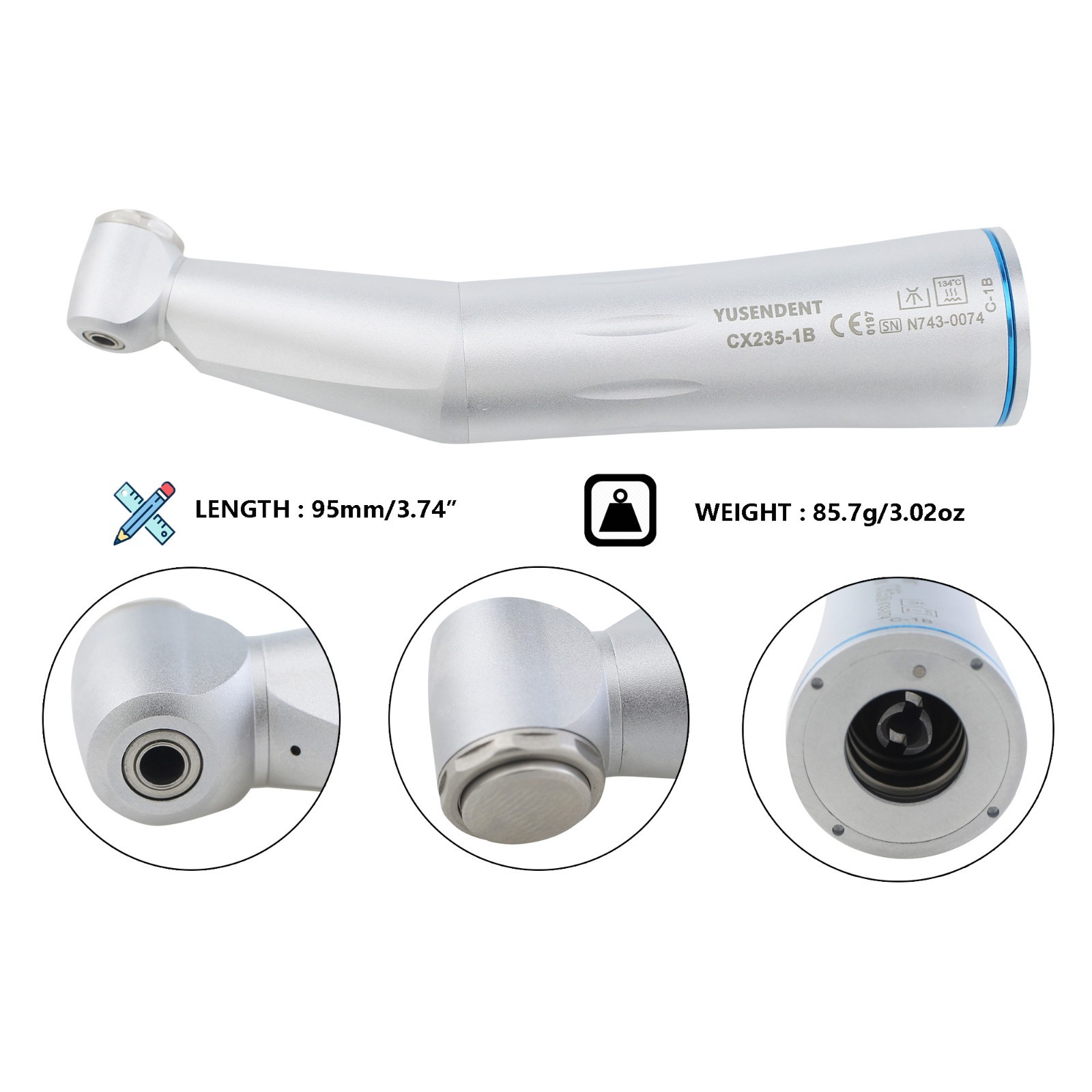 COXO Low Speed Handpiece Surgical Straight Contra Angle Air Motor 4 Hole LED NSK