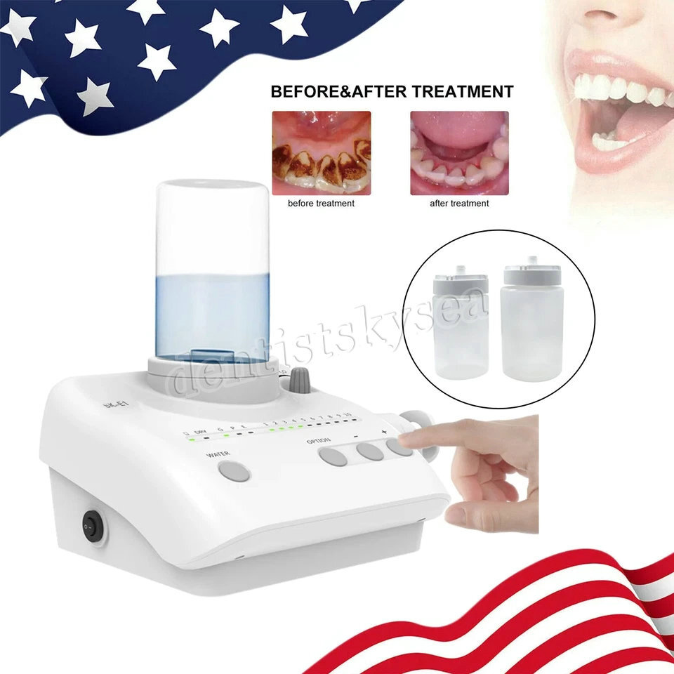 Ultrasonic Piezo Scaler w/ 2 Water Bottles Handpiece Fits EMS Woodpecker Dental