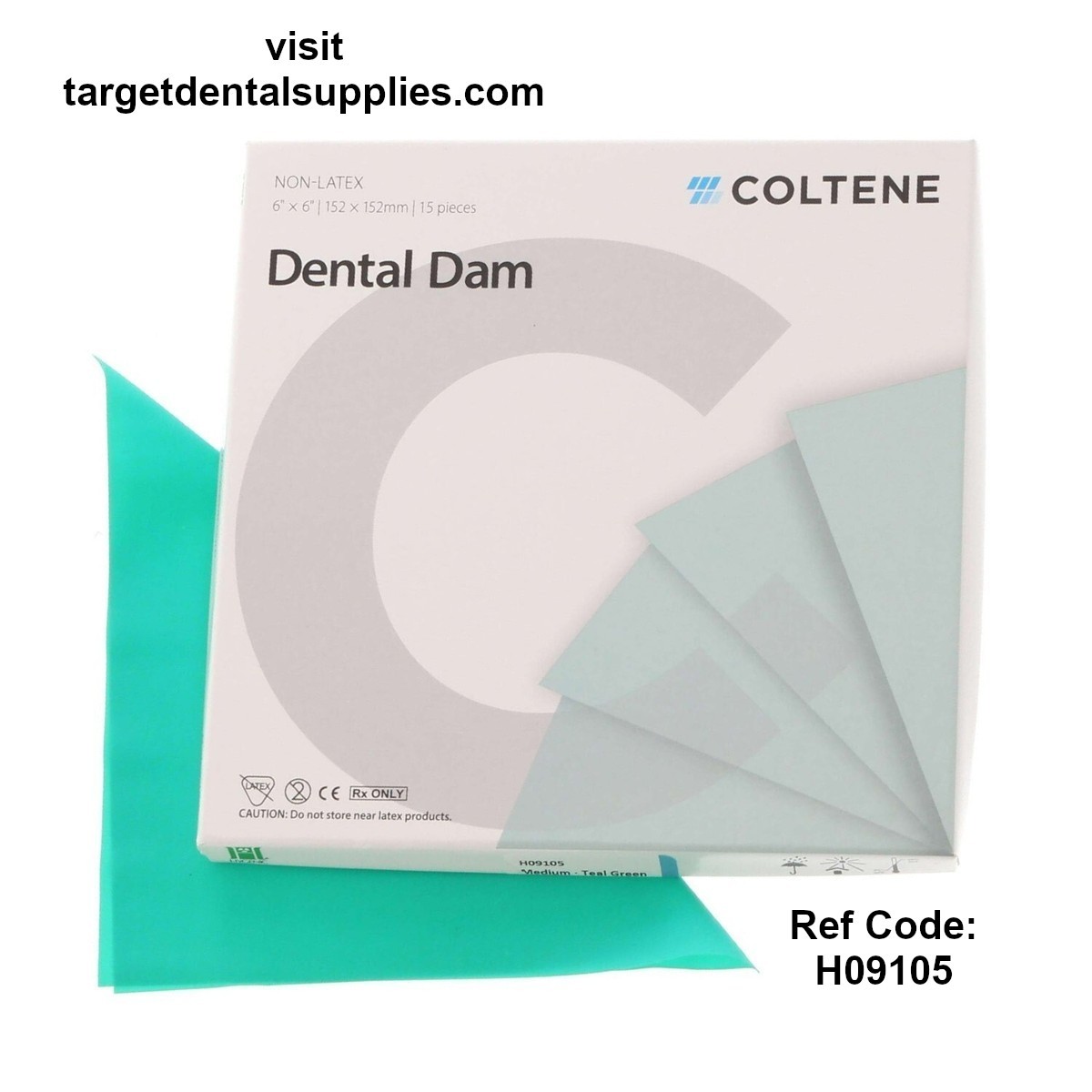 Dental Dam 6 x 6 Medium Teal Green 50% OFF *expiry in description below*