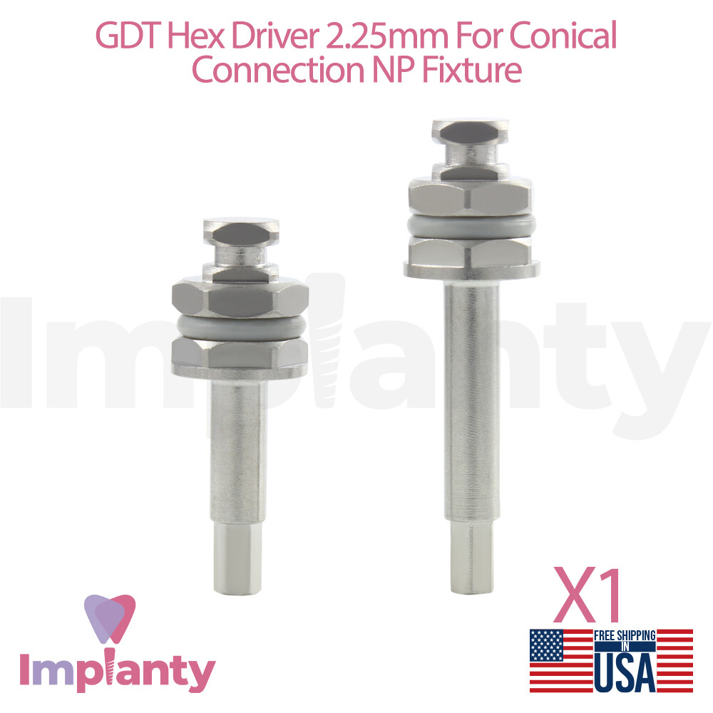 1x GDT Hex Driver 2.25mm Conical Connection Narrow Platform (NP) Dentistry
