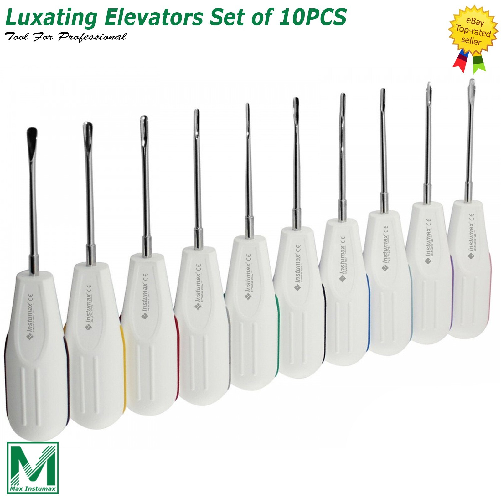 10 PCS White Dental Root Elevators Oral Surgery PDL Luxating Tooth loosening