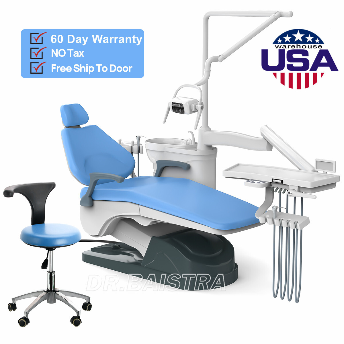 Dental Unit Chair Computer Controlled DC Motor PU Leather +Doctor ‘s Stool FDA
