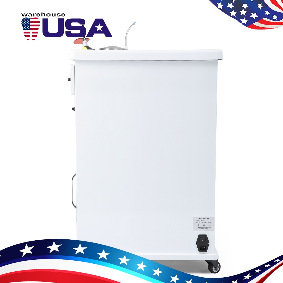 Dental Mobile Delivery Unit Built-in Drawers& Storage With Air Compressor 4Hole