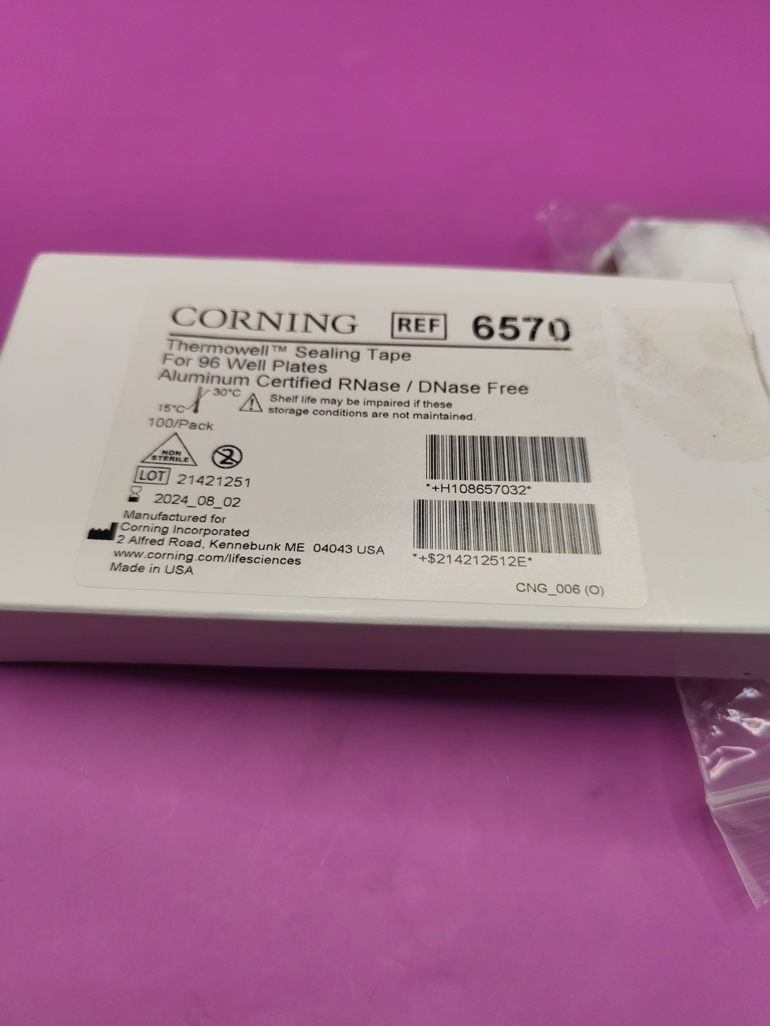 Corning 6570 Aluminum Plate Seal Pack Of 10 RnaseDnase & Nucleic Acid Free