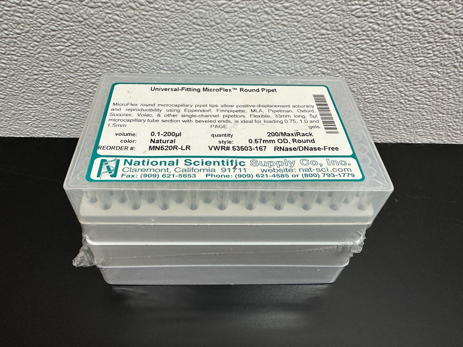 National Scientific VWR Cat No 53503-167 0.1 – 200uL Pipet Tips