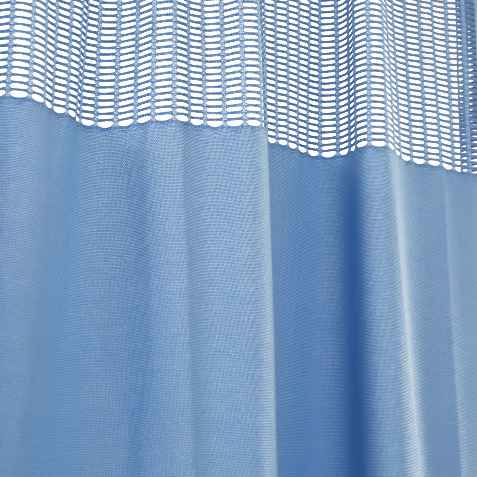 Polyester Zig Zag Curtain (7*8ft, Blue) with Flat Hooks for Hospital ICU Clinic