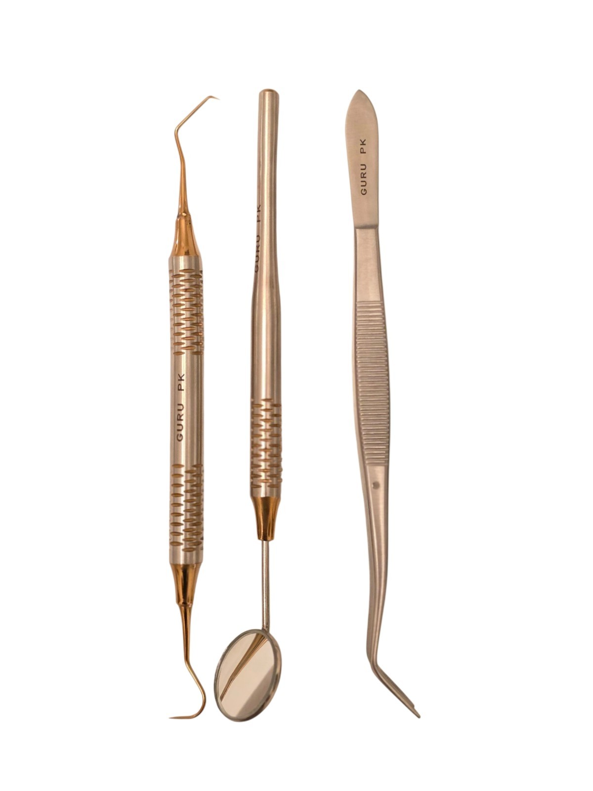 GuruPK Reusable Basic Dental Set Mirror Explorer College Plier Dental Instrument